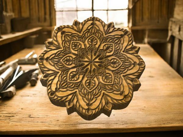 Mandalastempel aus Hartholz